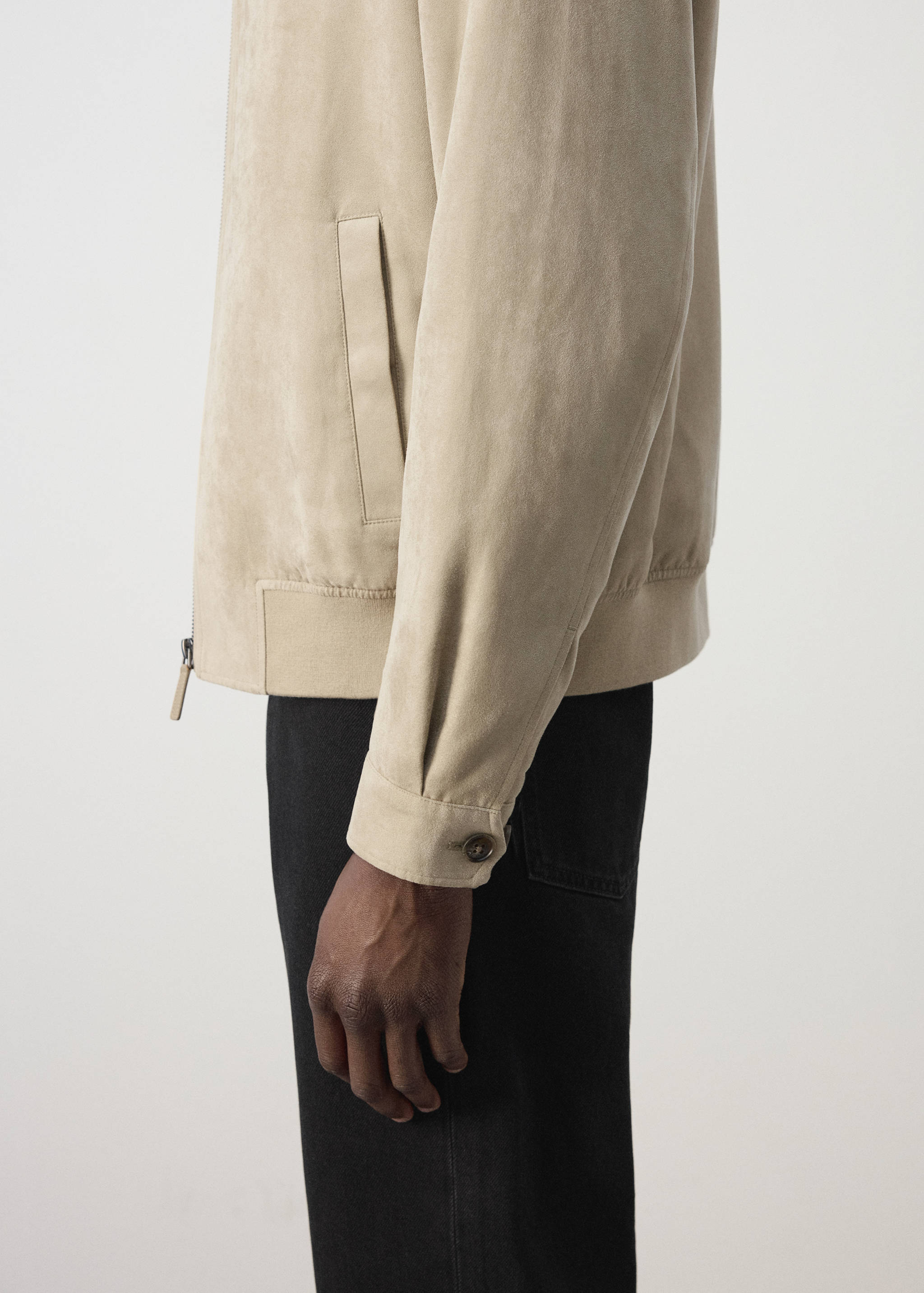 Suede-effect bomber jacket - Details of the article 4
