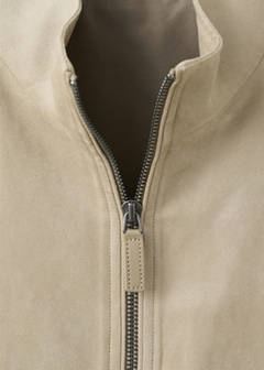 Suede-effect bomber jacket — Beige 8