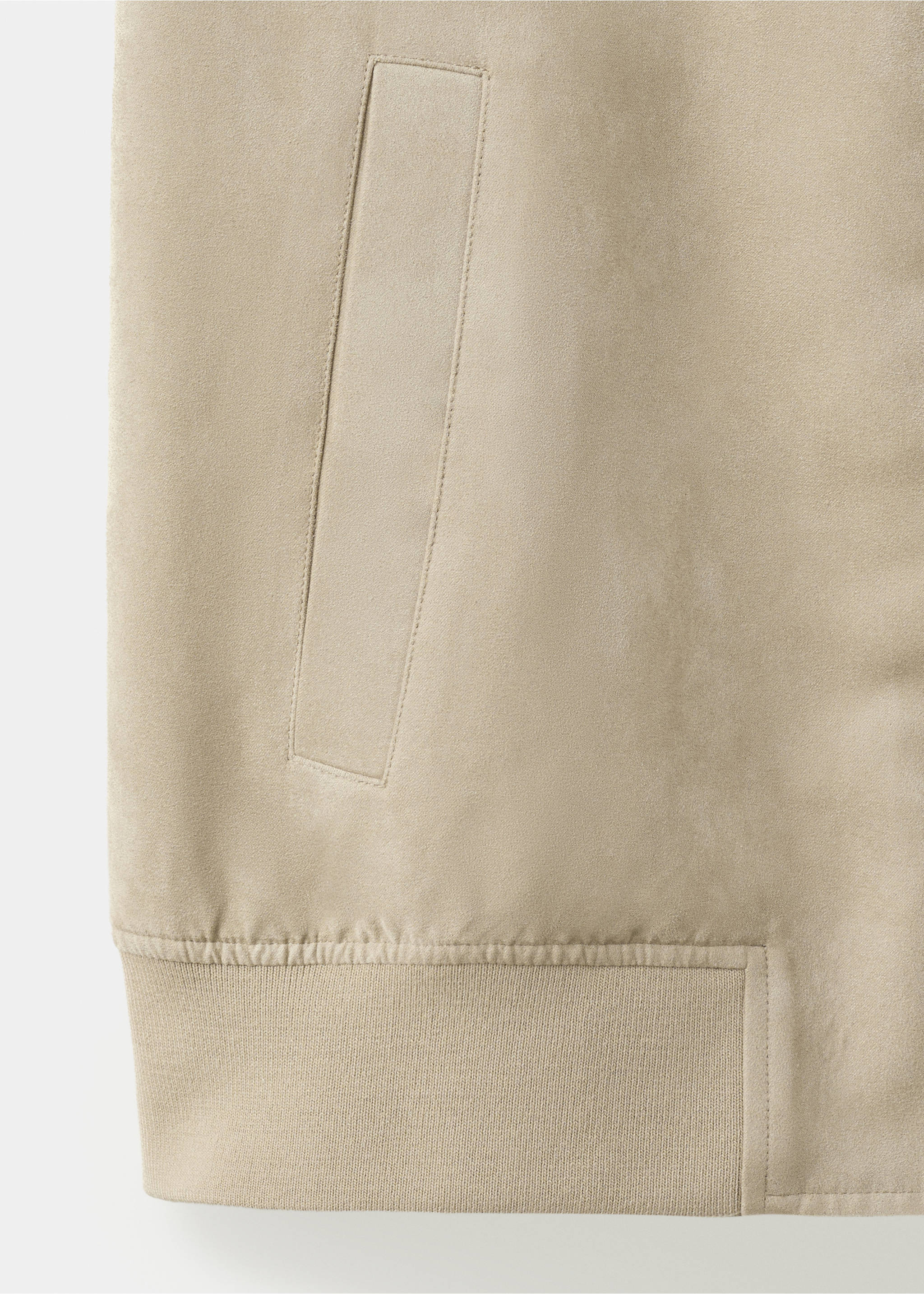 Suede-effect bomber jacket - Details of the article 0, Beige. Ref: 37054402-00.
