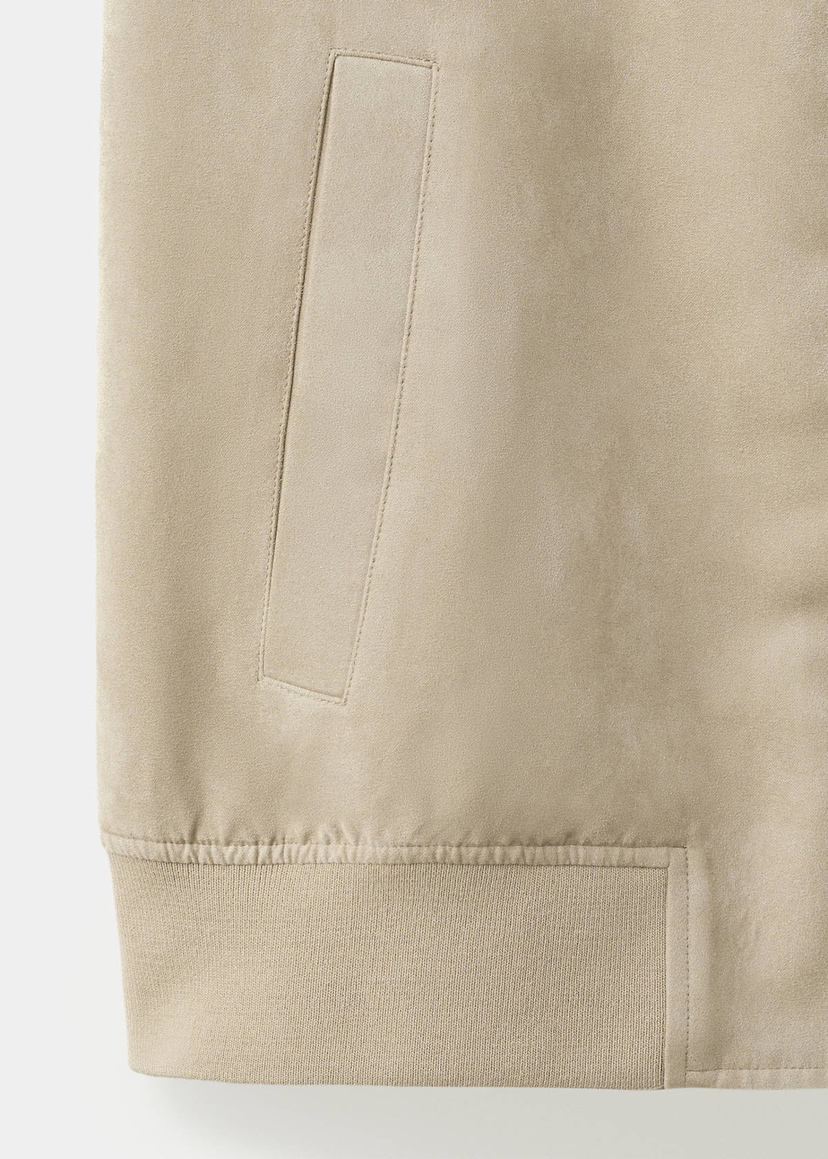 Suede-effect bomber jacket — Beige