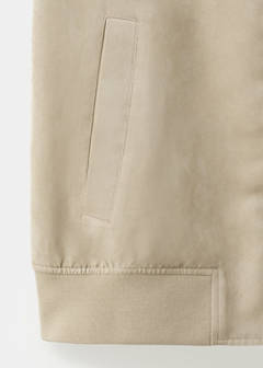 Suede-effect bomber jacket — Beige 9