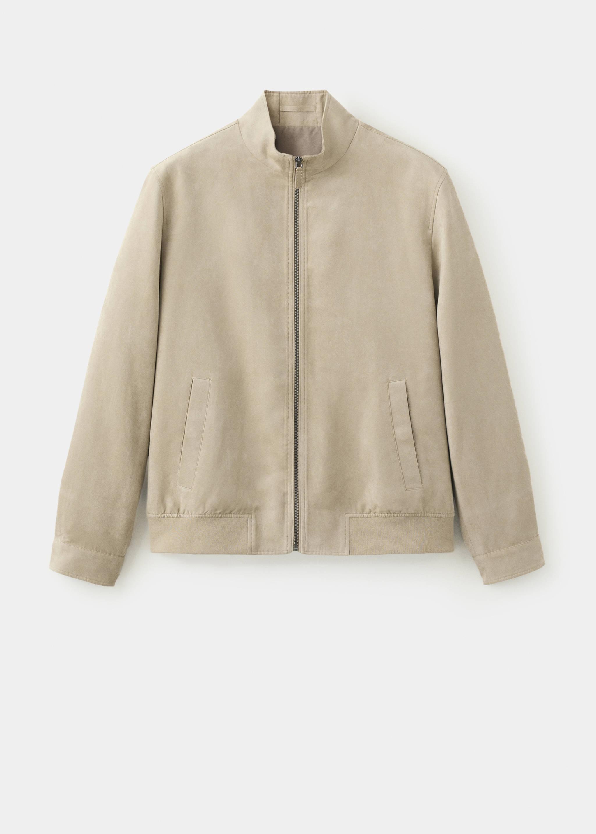 Suede-effect bomber jacket - Article without model