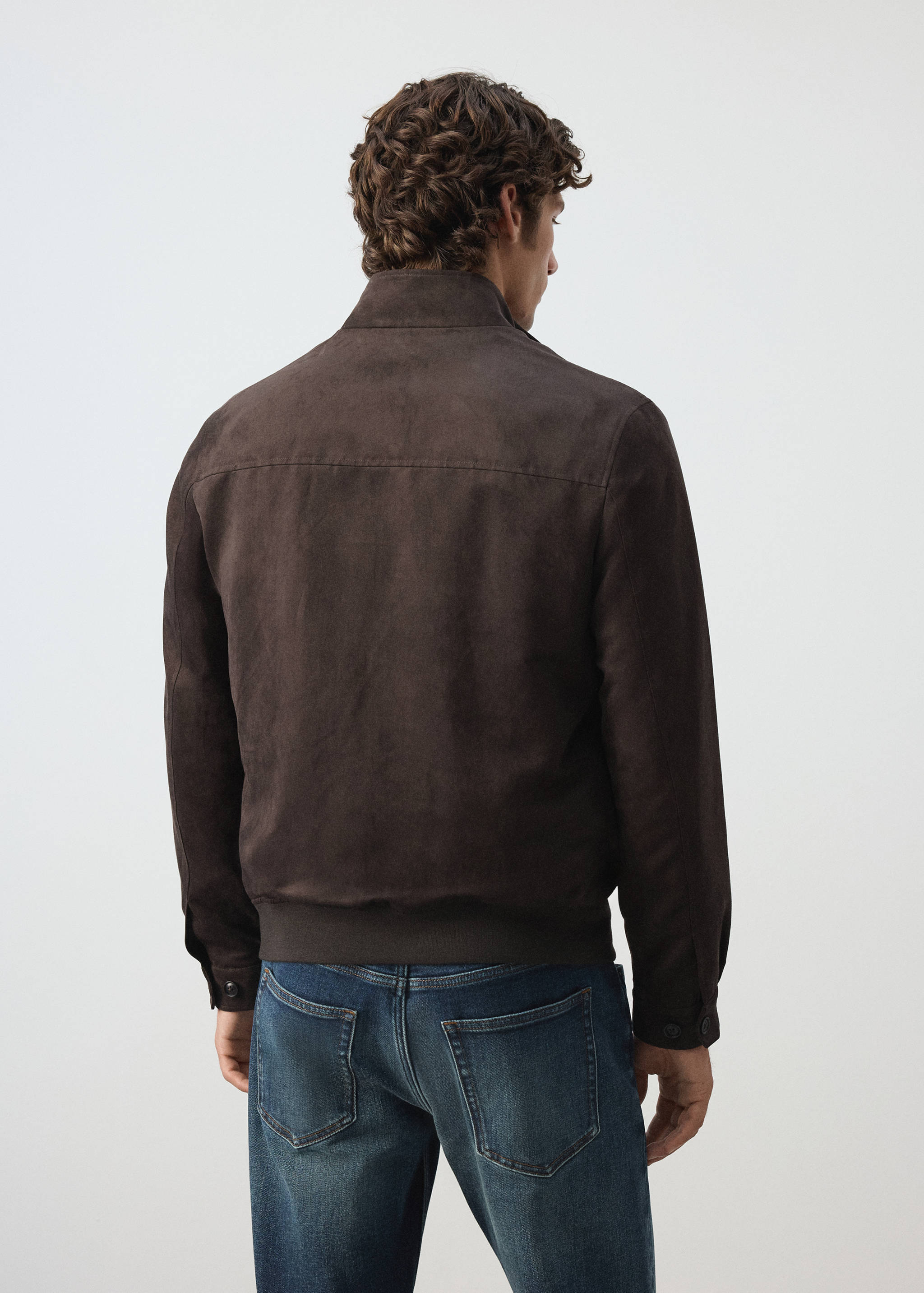 Suede-effect bomber jacket - Reverse of the article