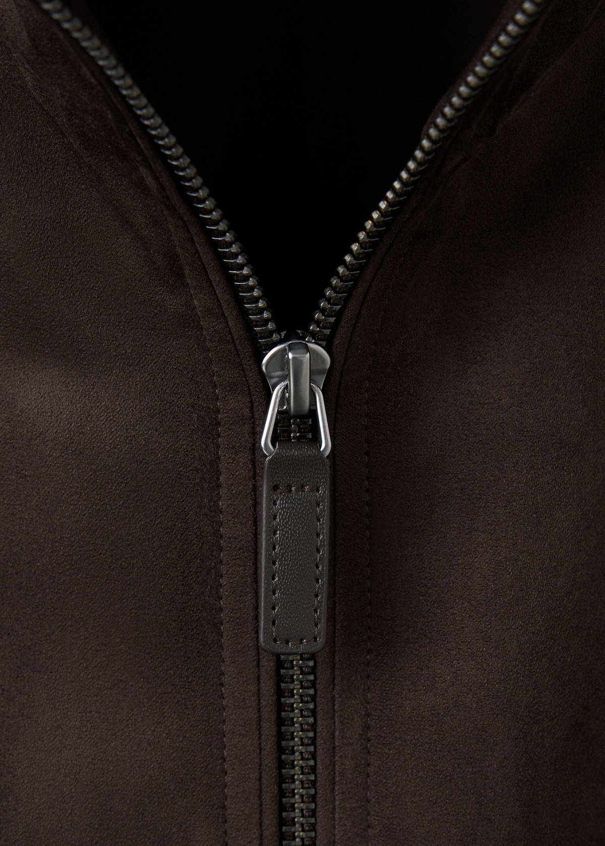 Suede-effect bomber jacket — Brown