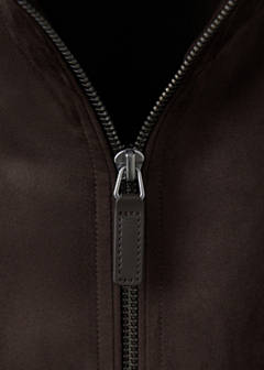 Suede-effect bomber jacket — Brown 7