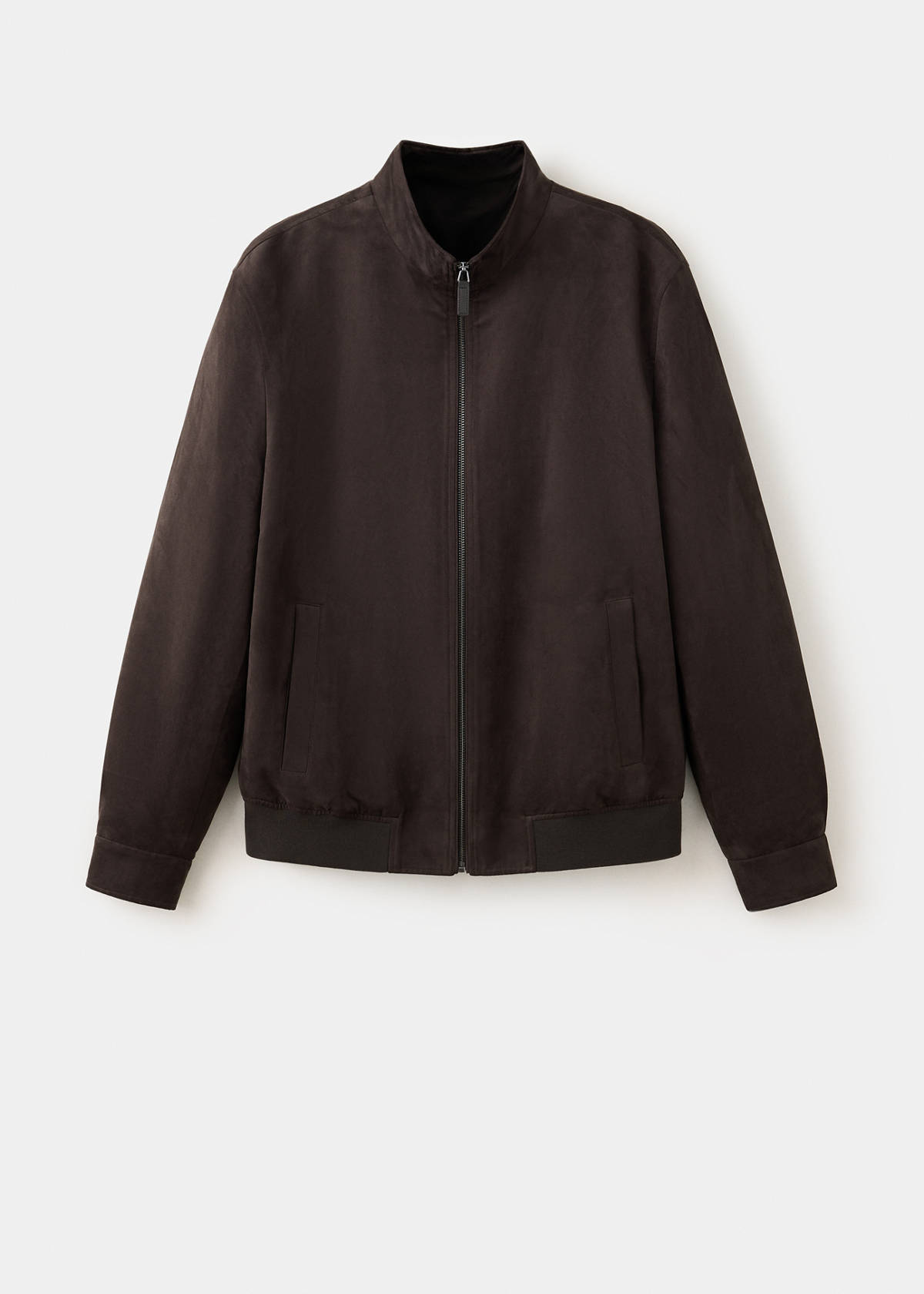 Suede-effect bomber jacket — Brown