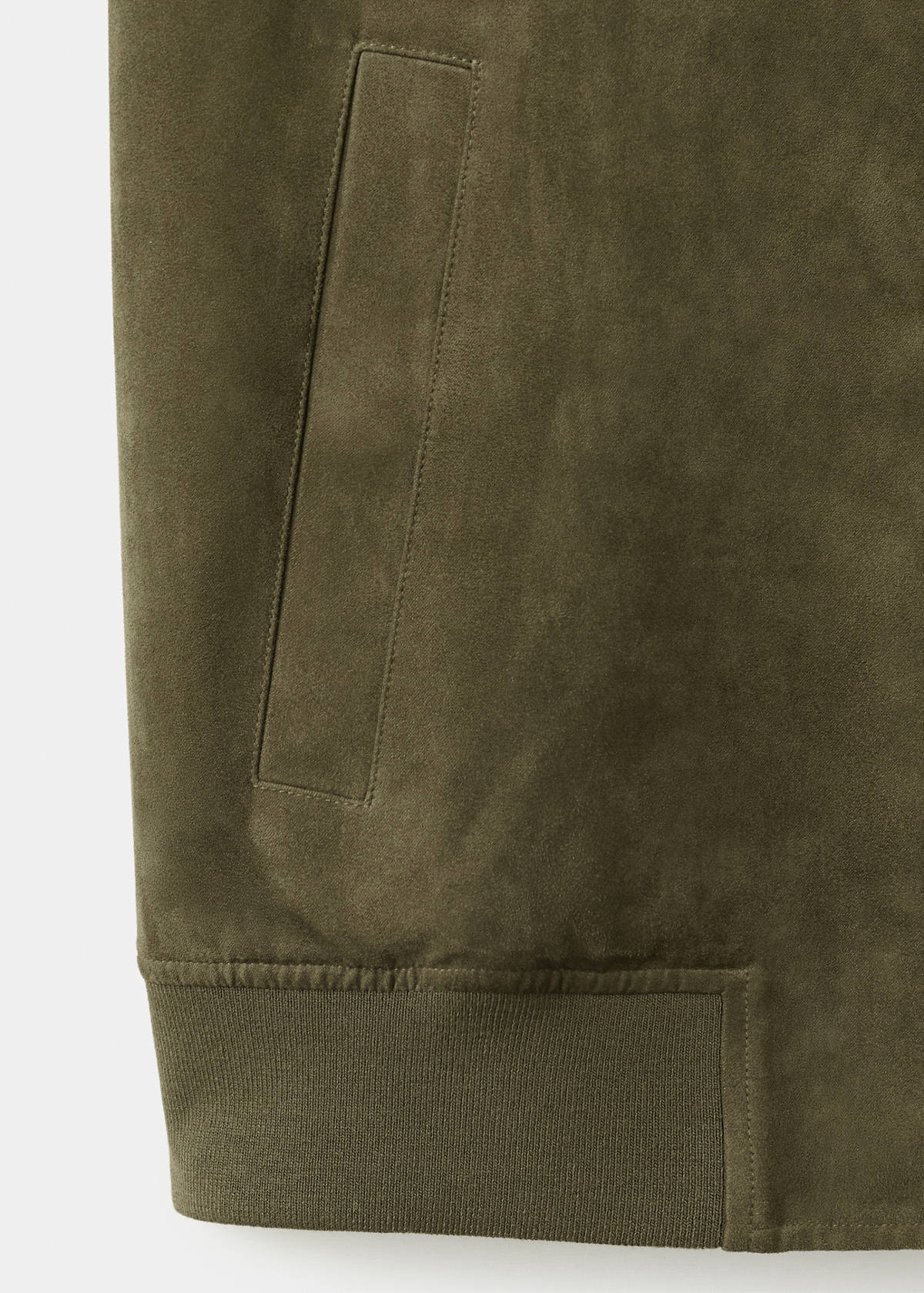 Suede-effect bomber jacket — Khaki