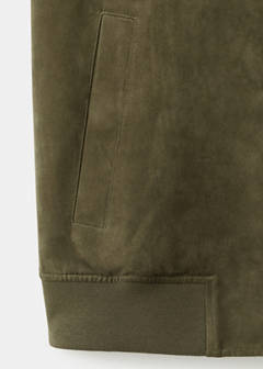 Suede-effect bomber jacket — Khaki 7