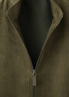 Suede-effect bomber jacket — Khaki 8