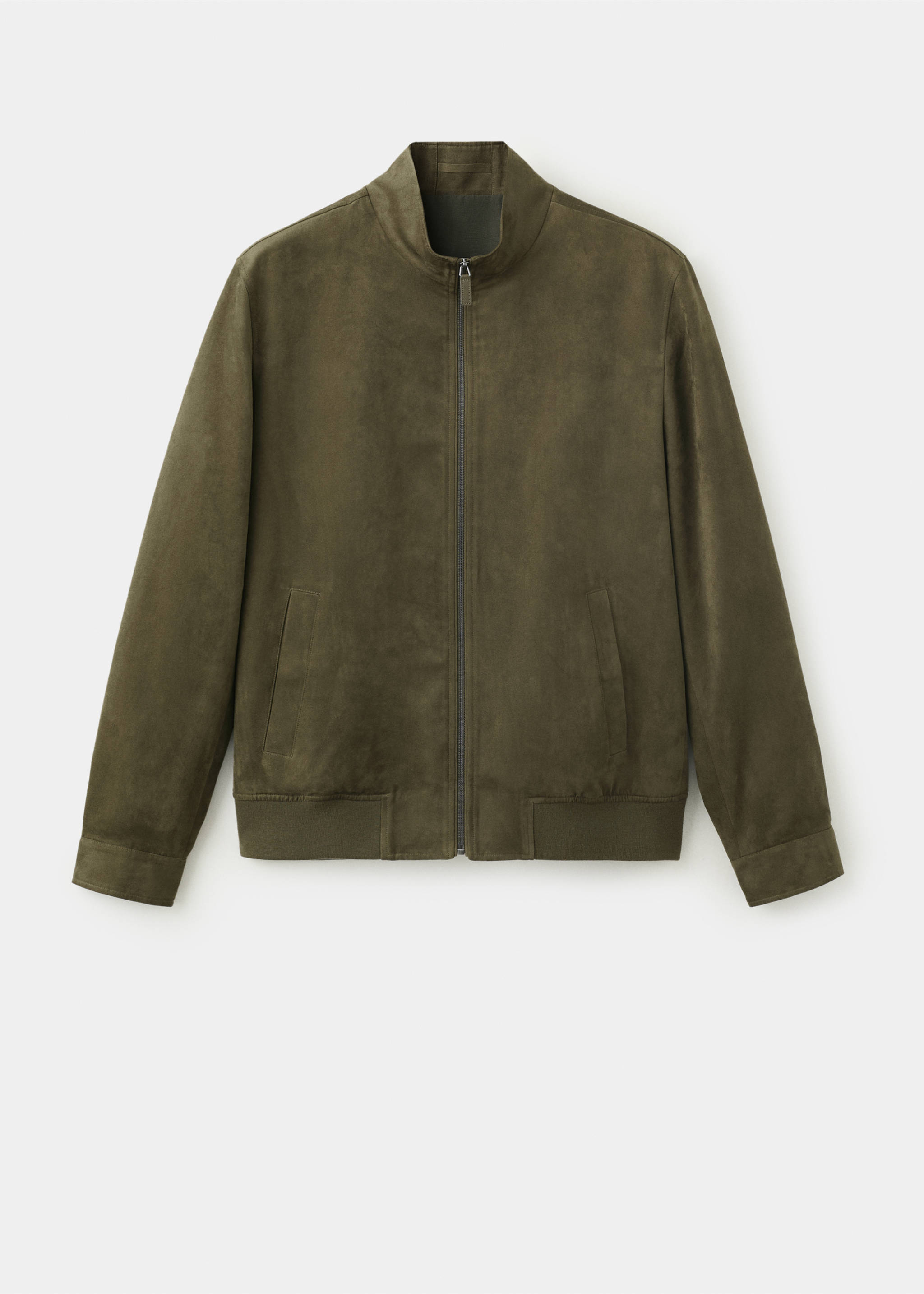 Suede-effect bomber jacket - Article without model, Khaki. Ref: 37054402-00.