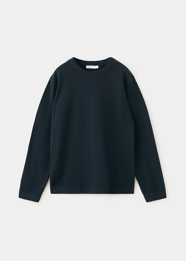 Sweter ze 100% bawełnianej cienkiej dzianiny beżowy - Dzieci - 9-10 lata - MANGO KIDS