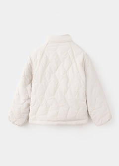 Padded funnel-neck jacket — Ecru 5