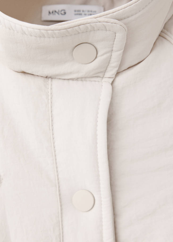 Padded funnel-neck jacket — Ecru