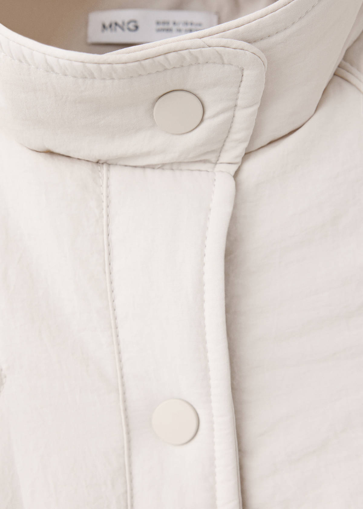 Padded funnel-neck jacket — Ecru