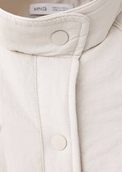 Padded funnel-neck jacket — Ecru 4