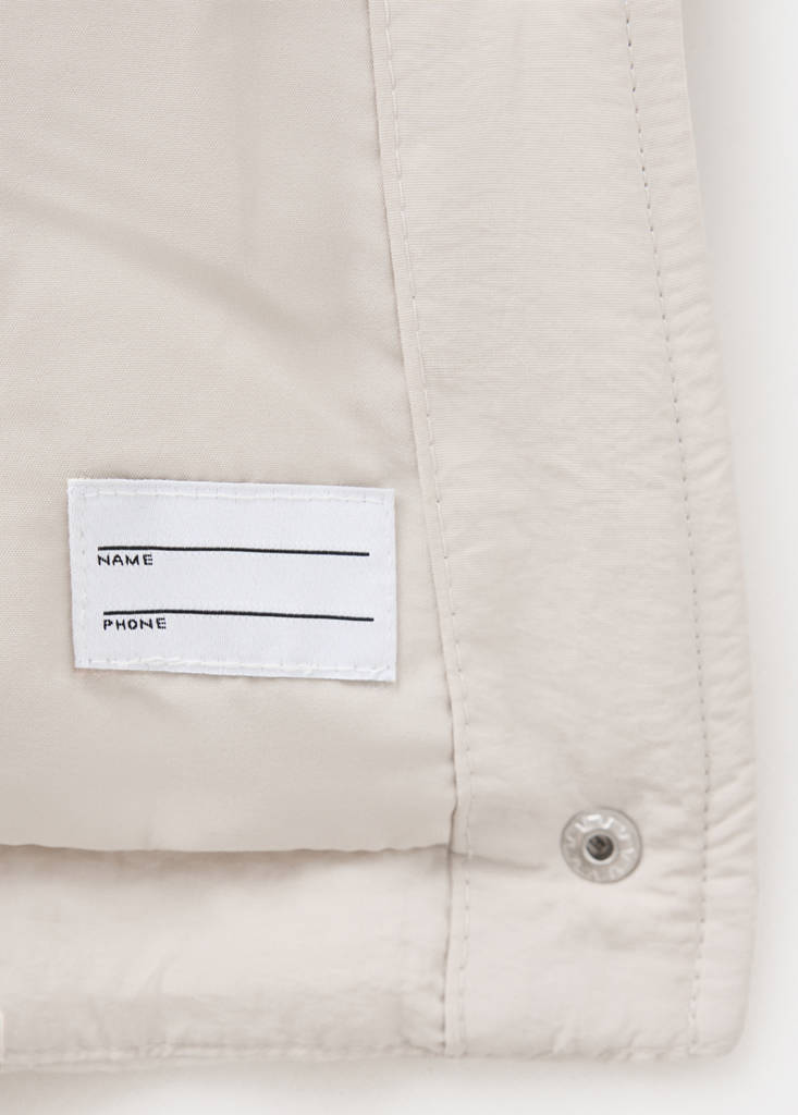 Padded funnel-neck jacket — Ecru