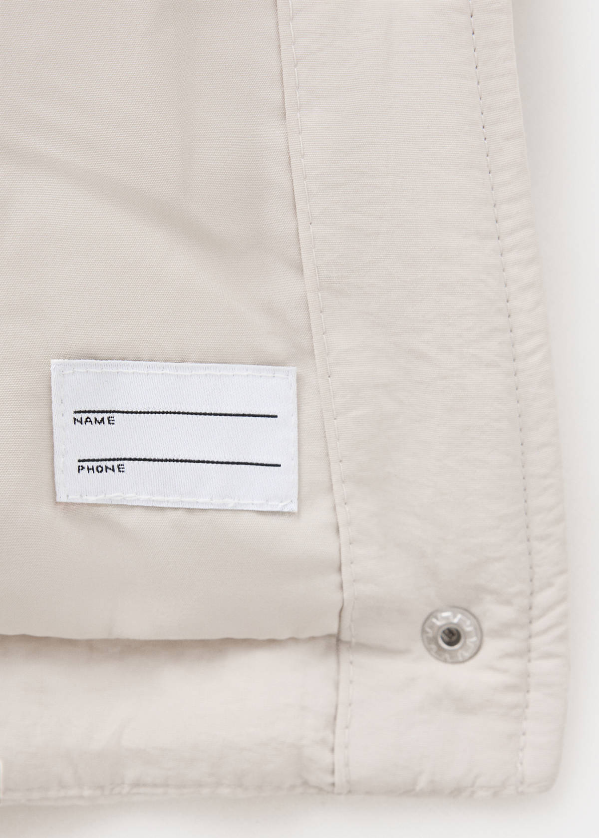 Padded funnel-neck jacket — Ecru