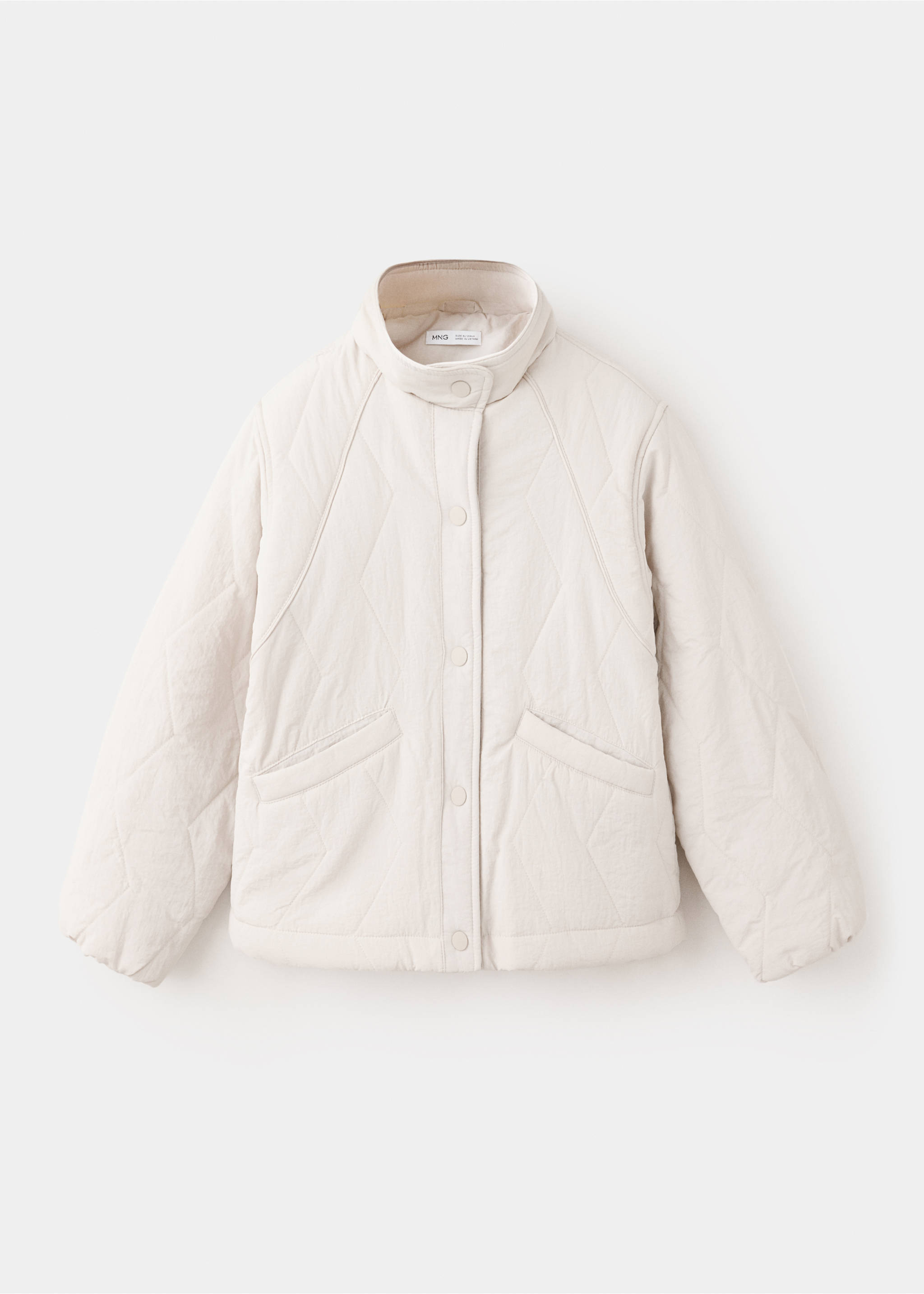 Anorak col cheminée - Article sans modèle, Écru. Ref: 37054405-00.