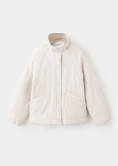 Padded funnel-neck jacket — Ecru 2