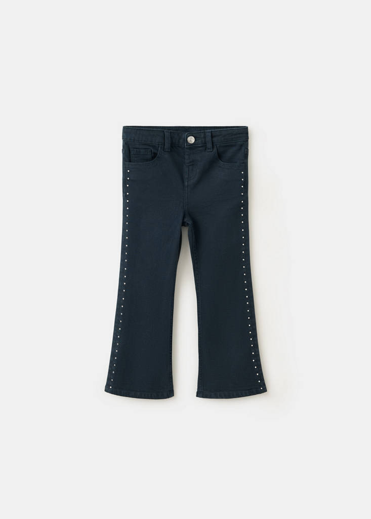 Flared jeans with studs — Navy