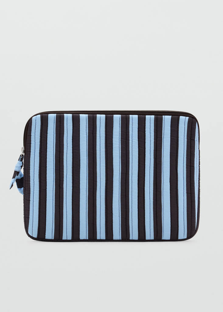 Striped laptop case — Blue