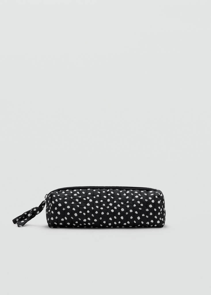 Polka dot print case — Black