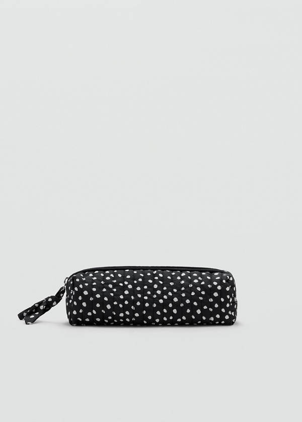 Polka dot print case — Black