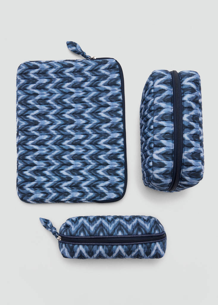 Tie-dye print pouch — Blue
