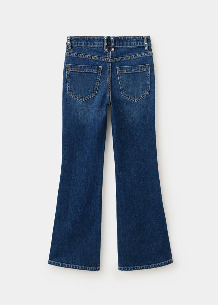 Flared jeans with studs — Dark Blue