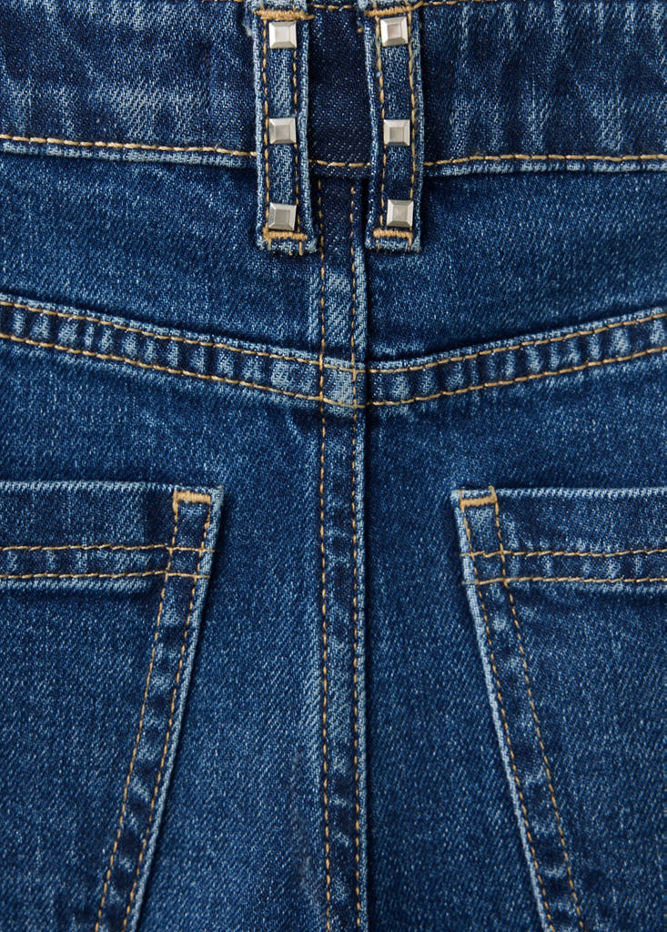 Flared jeans with studs — Dark Blue