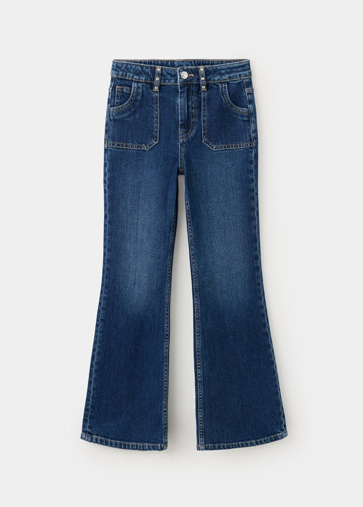 Flared jeans with studs — Dark Blue