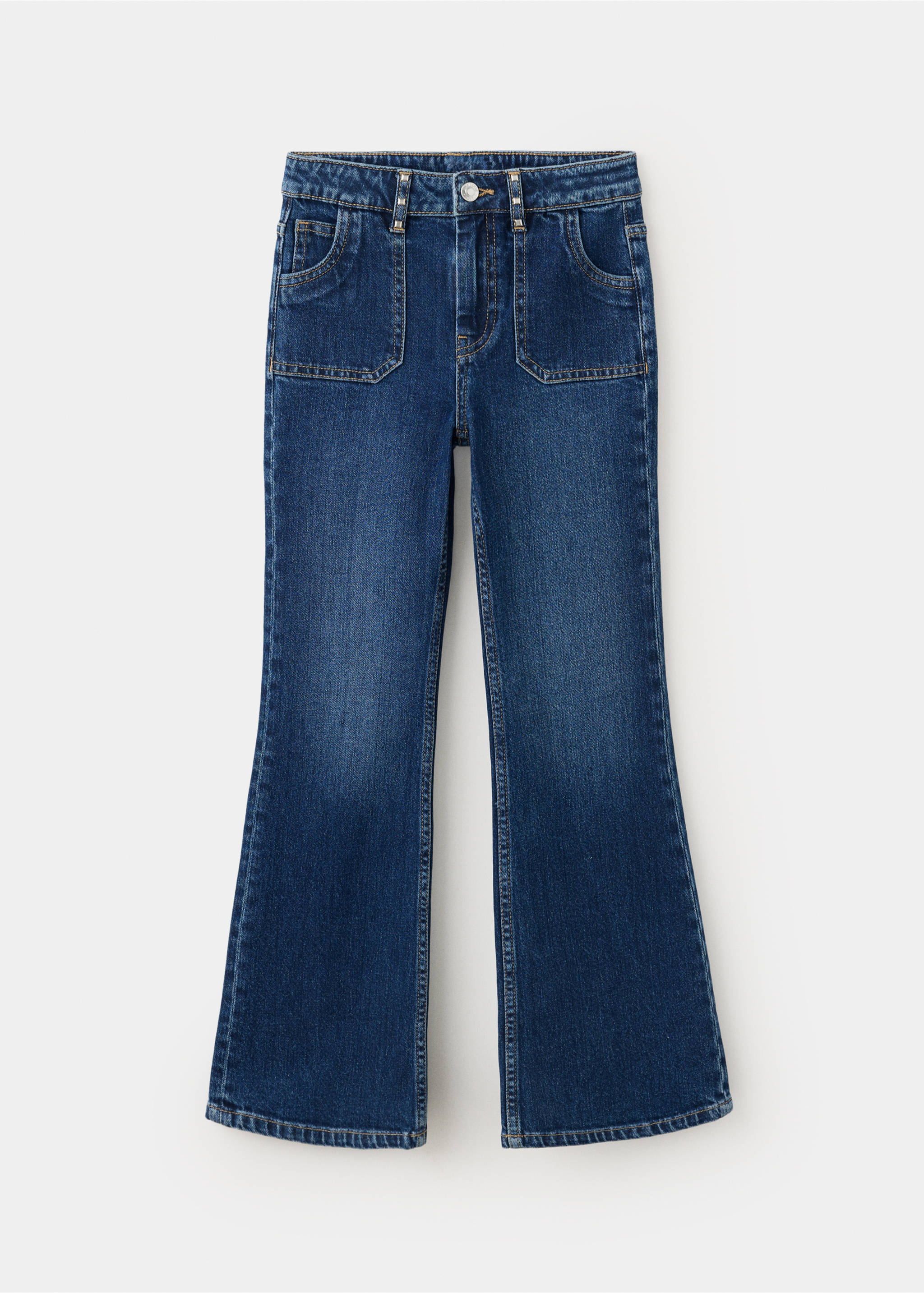 Flared jeans with studs - Article without model, Dark Blue. Ref: 37054412-00.