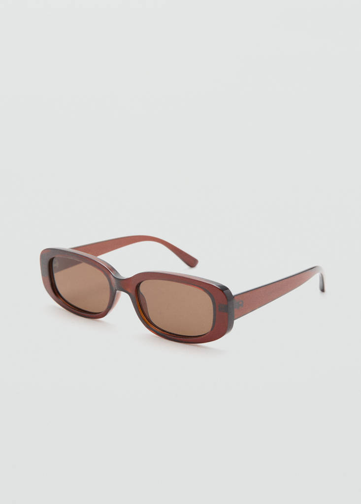 Rectangular-frame sunglasses — Brown