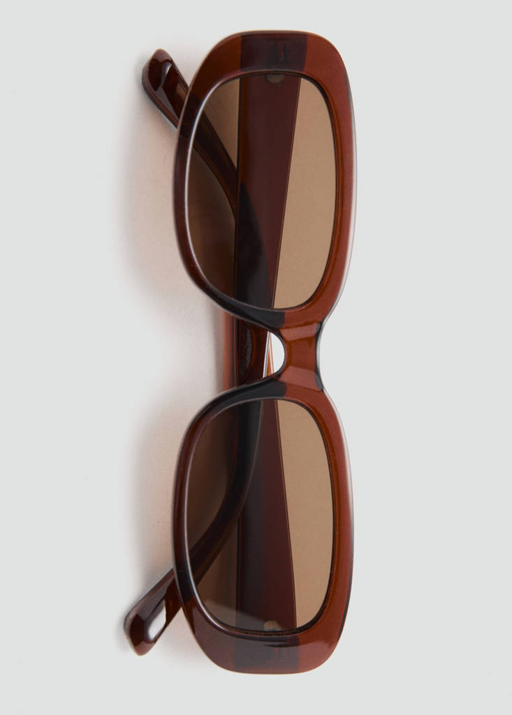 Rectangular-frame sunglasses — Brown