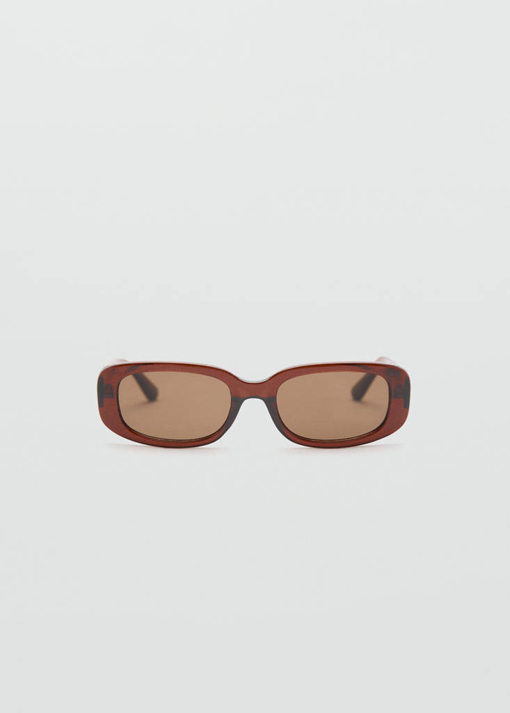 Rectangular-frame sunglasses — Brown