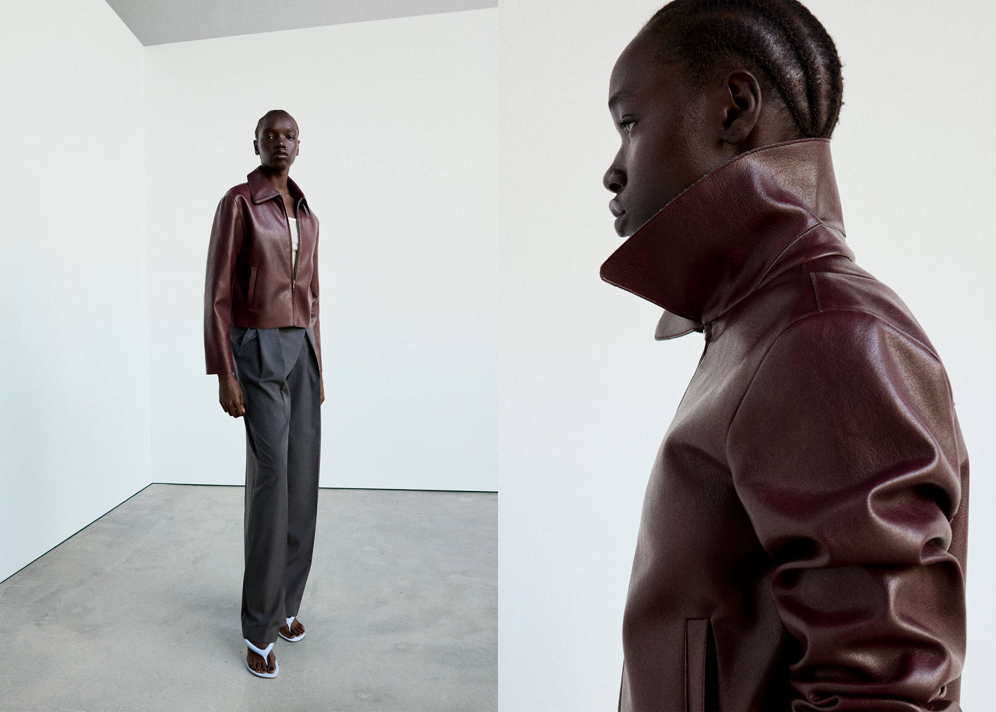 Chaqueta efecto piel cremallera - Plano panorámico