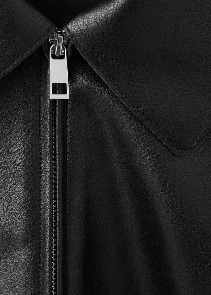 Faux leather zip-up jacket — Black