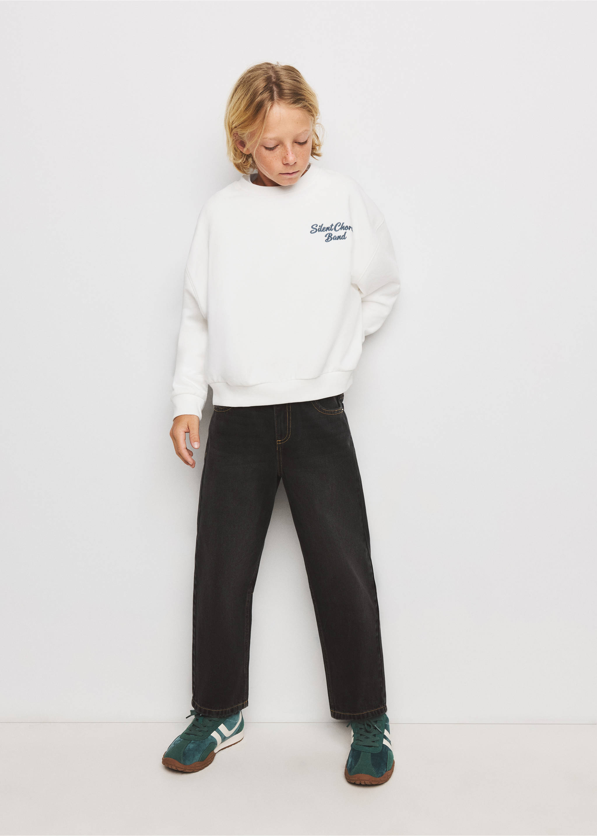Printed sweatshirt 100% cotton - General plane, White. Ref: 37054419-00.