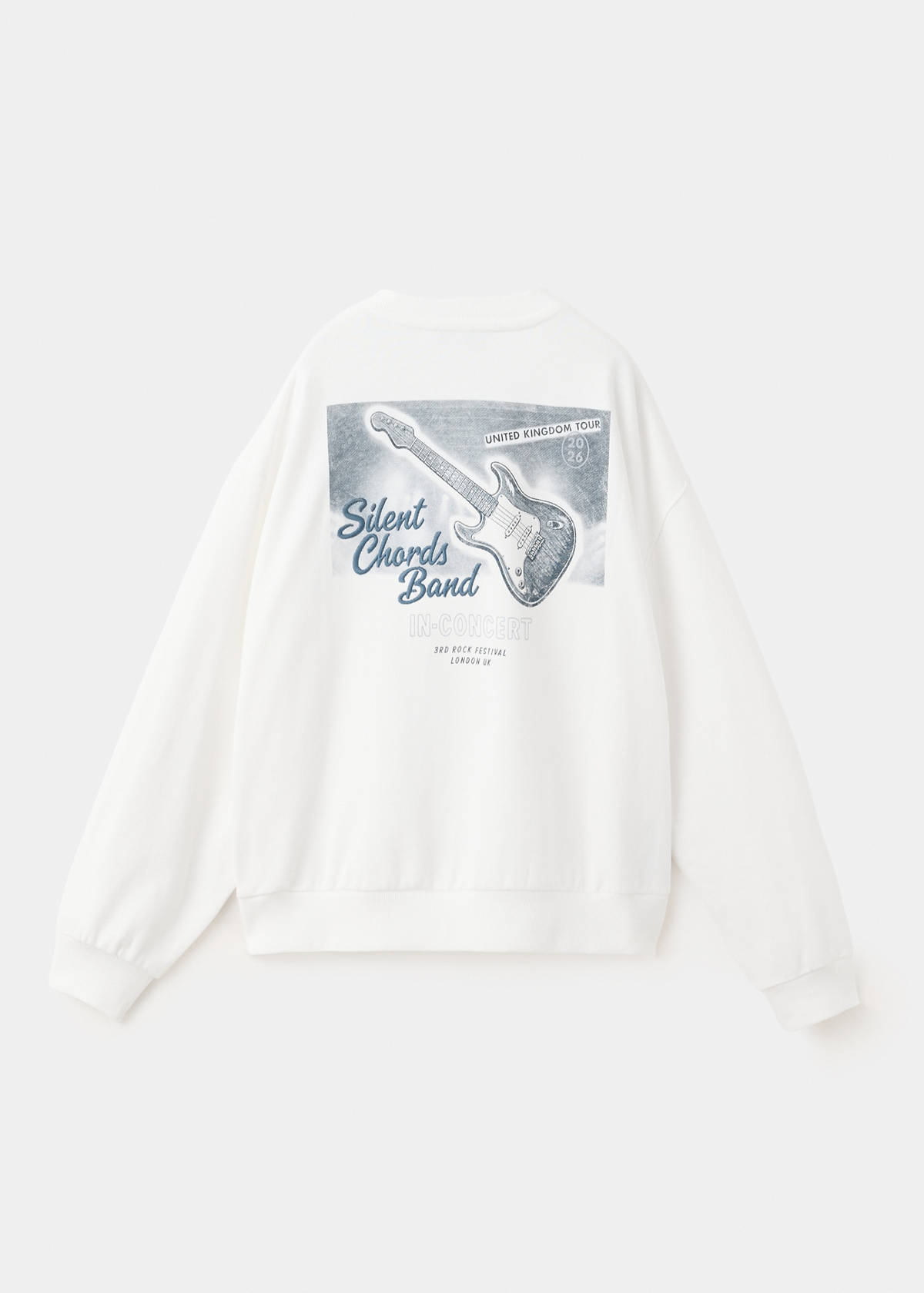 Printed sweatshirt 100% cotton — White