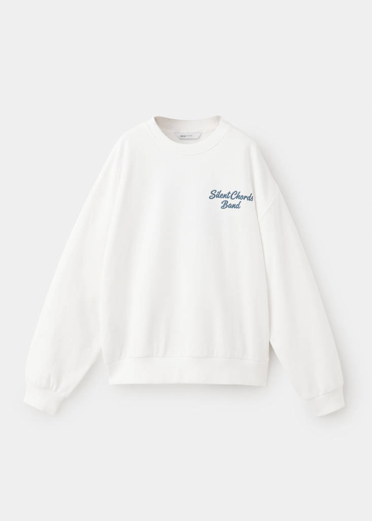 Printed sweatshirt 100% cotton — White
