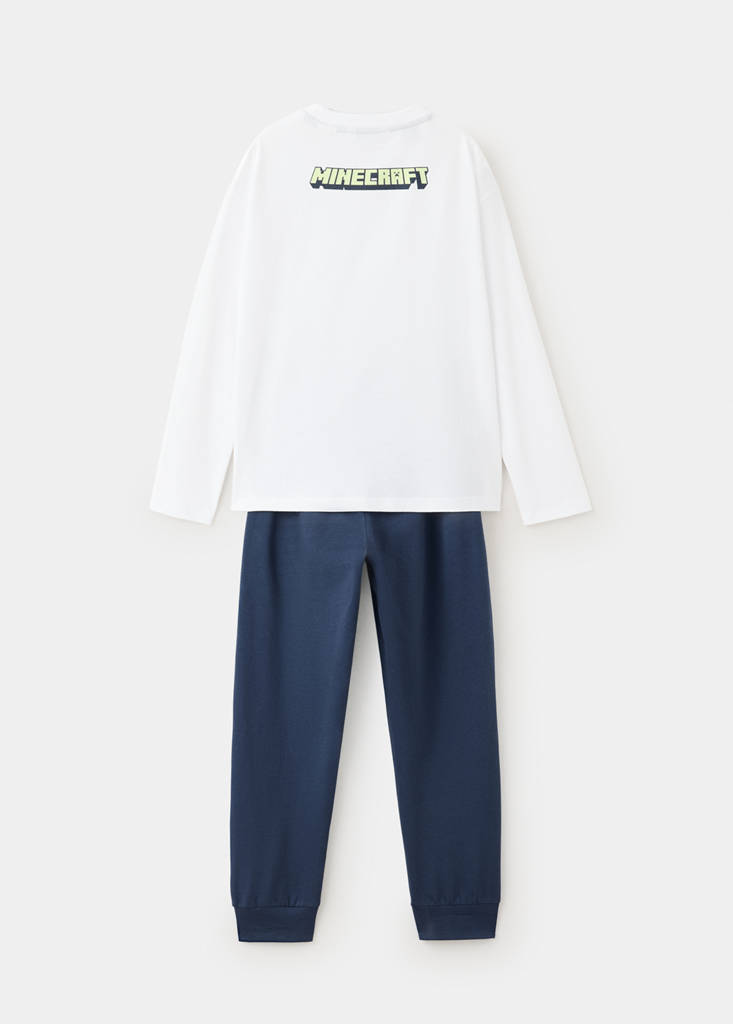 Full printed cotton pyjamas set — Navy