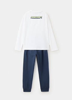 Full printed cotton pyjamas set — Navy 3