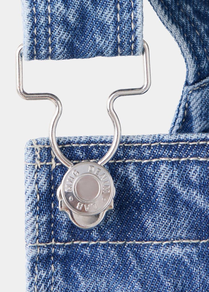 Denim dungarees with contrast stitching - thumbnail 5