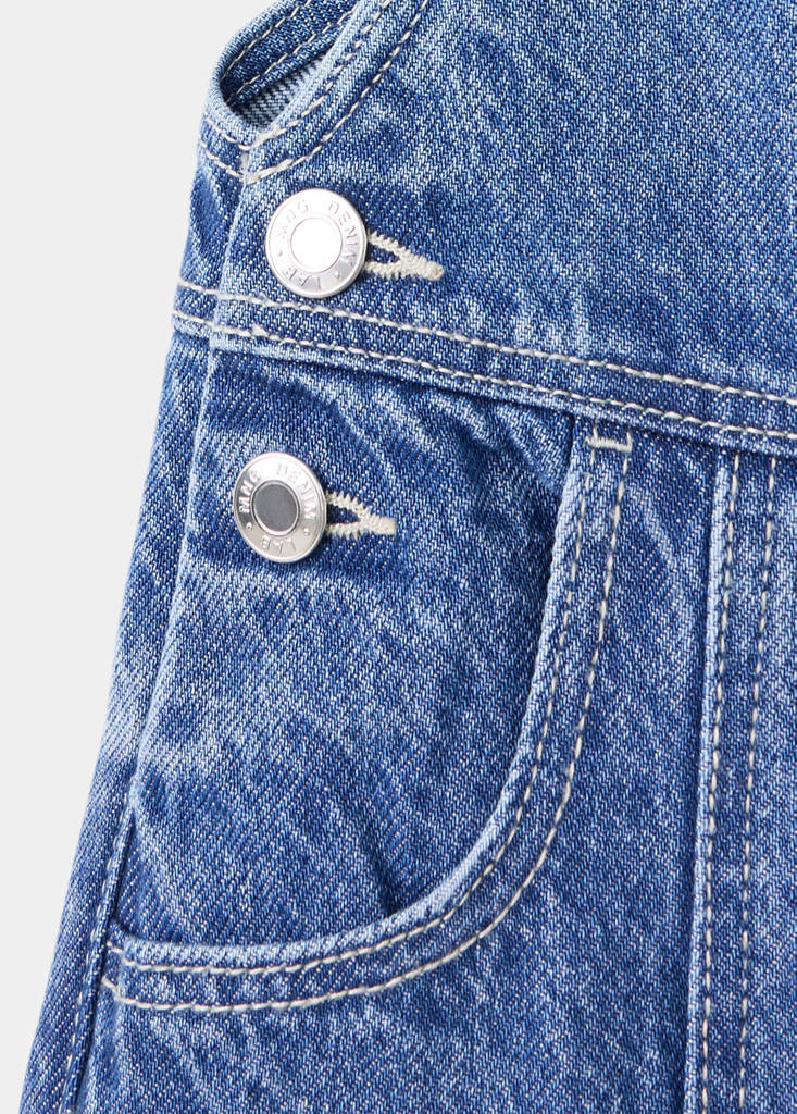 Denim dungarees with contrast stitching - thumbnail 6