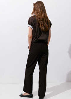Straight mid-rise trousers — Chocolate 3