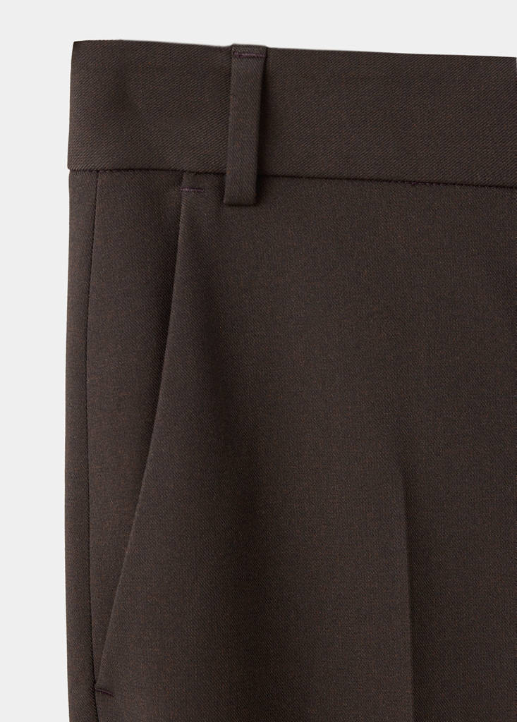 Straight mid-rise trousers — Chocolate