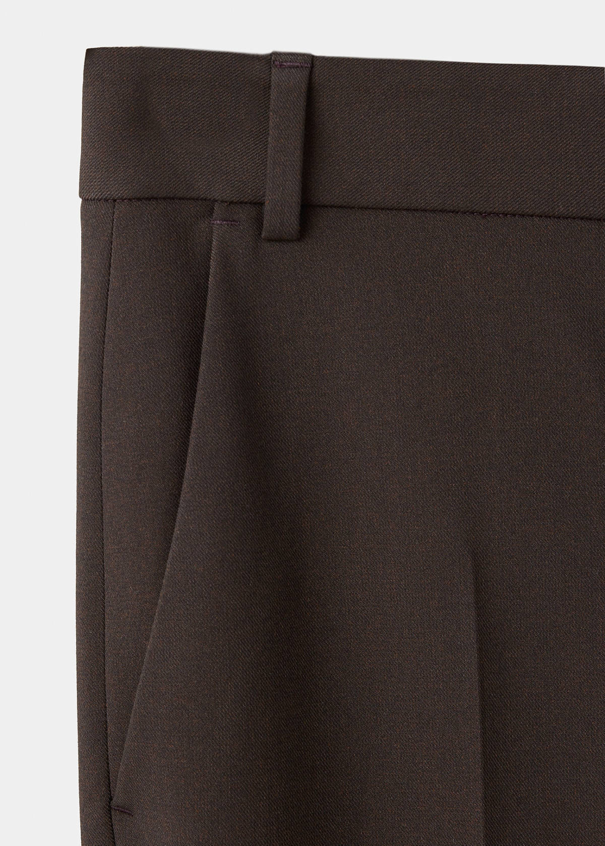 Straight mid-rise trousers — Chocolate