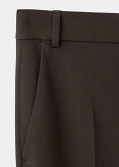 Straight mid-rise trousers — Chocolate 9