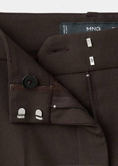 Straight mid-rise trousers — Chocolate 10