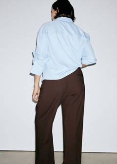 Straight mid-rise trousers — Chocolate 6